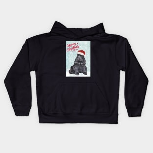 Black Cocker Spaniel Merry Christmas Santa Dog Kids Hoodie